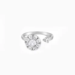 Silver Flower Twist Ring
