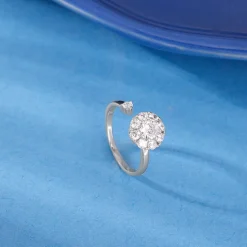 Silver Flower Twist Ring