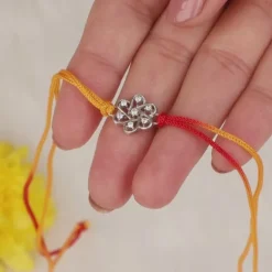 Silver Flowery Rakhi
