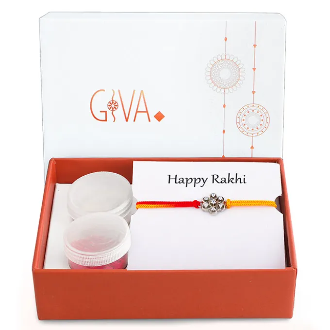 Silver Flowery Rakhi
