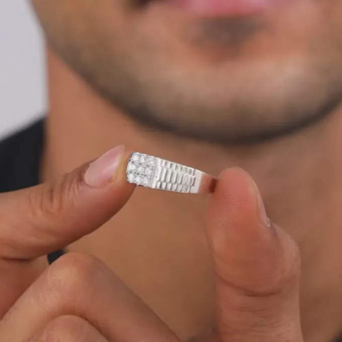 Silver Fuego Ring For Him