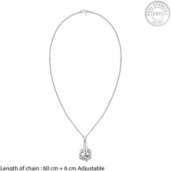 Silver Ganapathi Pendant with Link Chain For Him