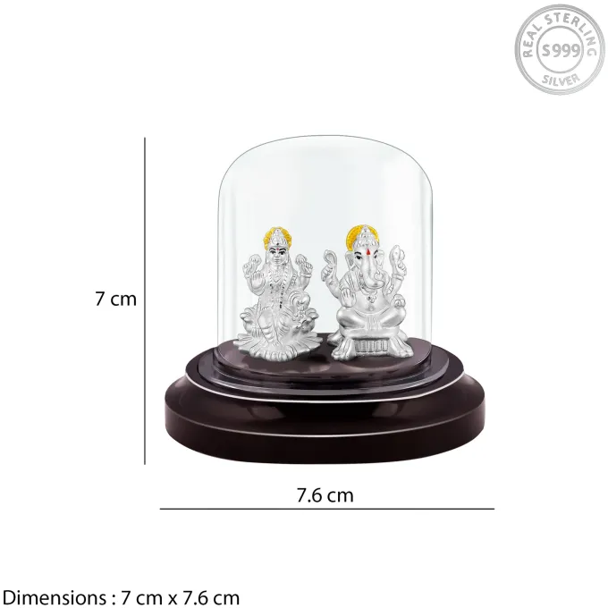 Silver Ganesh Lakshmi Idol