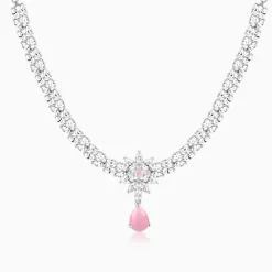 Silver Garland Of Flowers Necklace