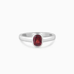 Silver Garnet Ring For Him
