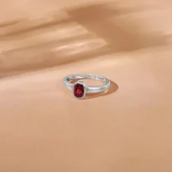 Silver Garnet Ring For Him