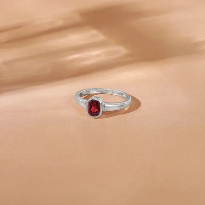 Silver Garnet Ring For Him