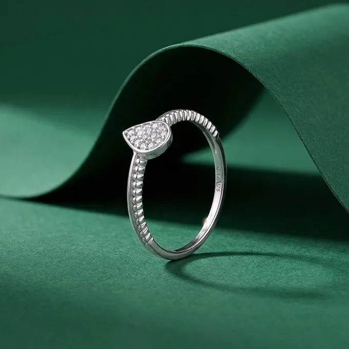 Silver Gentle Drop Ring