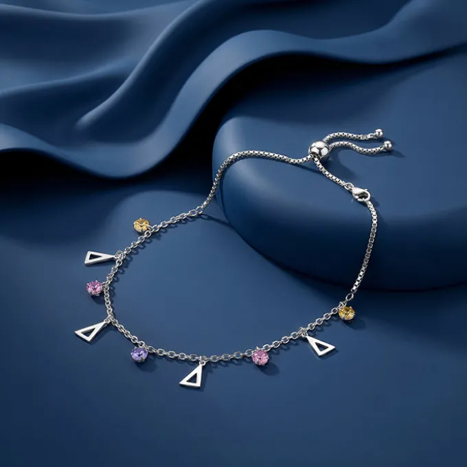 Silver Geometric Charm Choker Necklace