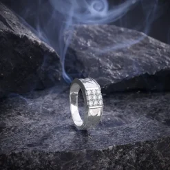 Silver Geometric Glimmer Ring For Him
