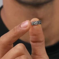 Silver Geometric Majesty Ring For Him