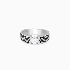 Silver Geometric Majesty Ring For Him