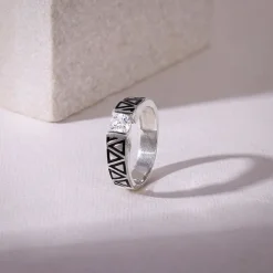 Silver Geometric Majesty Ring For Him