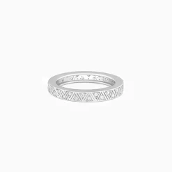 Silver Geometric Triangle Ring For Him