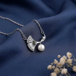 Silver Ginkgo Leaf Necklace