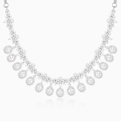 Silver Gleaming Bridal Necklace