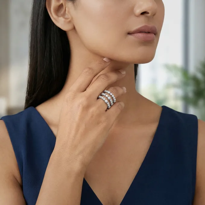 Silver Glitter Ring