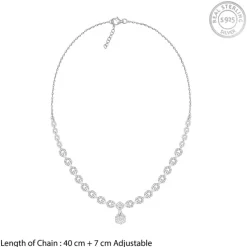 Silver Glittering Hexagon Necklace