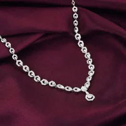 Silver Glittering Hexagon Necklace