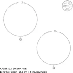 Silver Glow Linked Chain Anklet