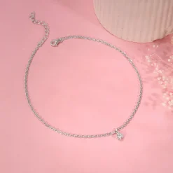 Silver Glow Linked Chain Anklet