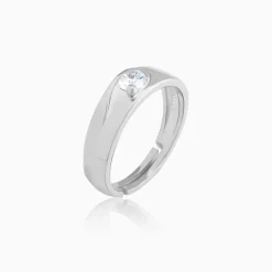 Silver Glowing in Love Couple Rings