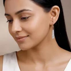 Silver Glowy Bar Danglers