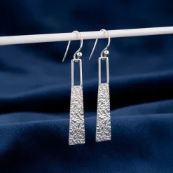 Silver Glowy Bar Danglers