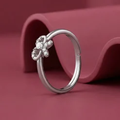 Silver Graceful Bow Ring