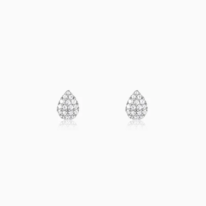 Silver Graceful Pear Earrings