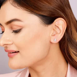 Silver Graceful Pear Earrings