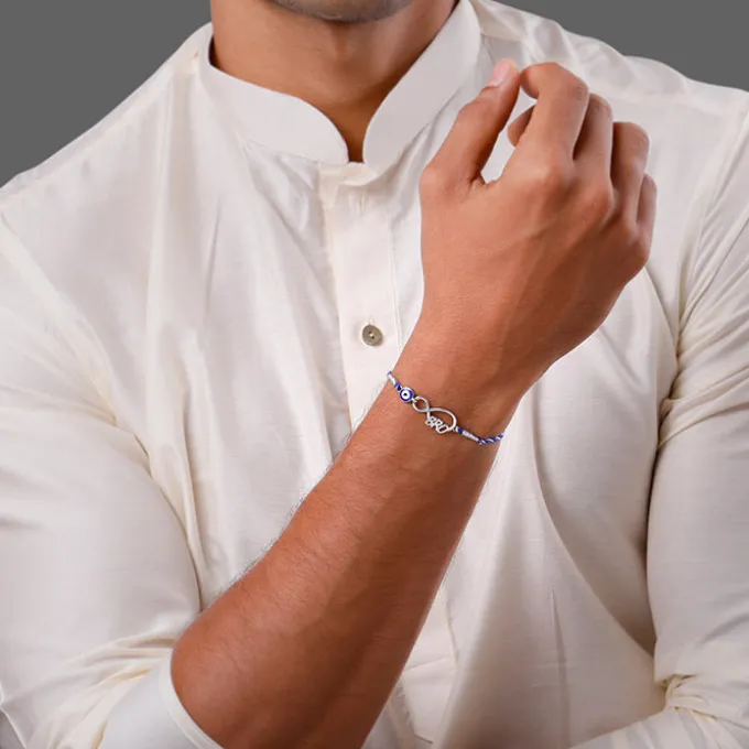 Silver Guardian Gaze Rakhi Combo (Set of 5)