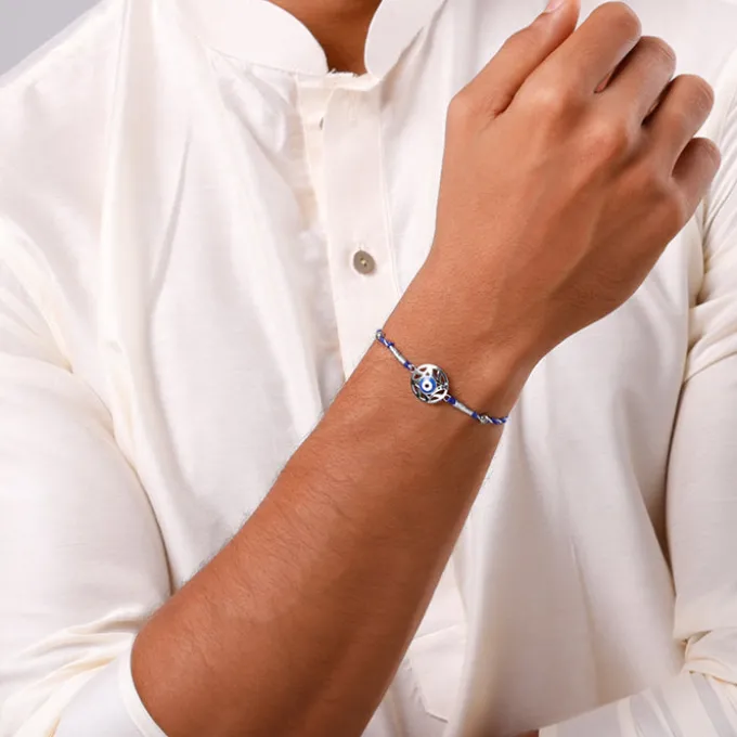 Silver Guardian Gaze Rakhi Combo (Set of 5)