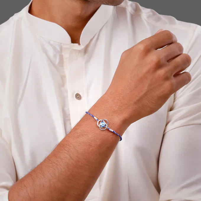 Silver Guardian Gaze Rakhi Combo (Set of 5)