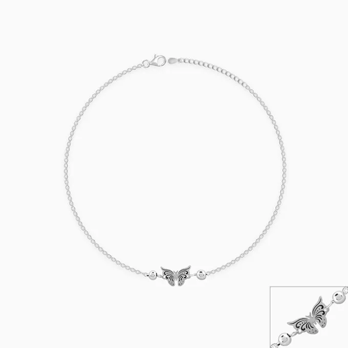 Silver Gypsy Butterfly Anklet