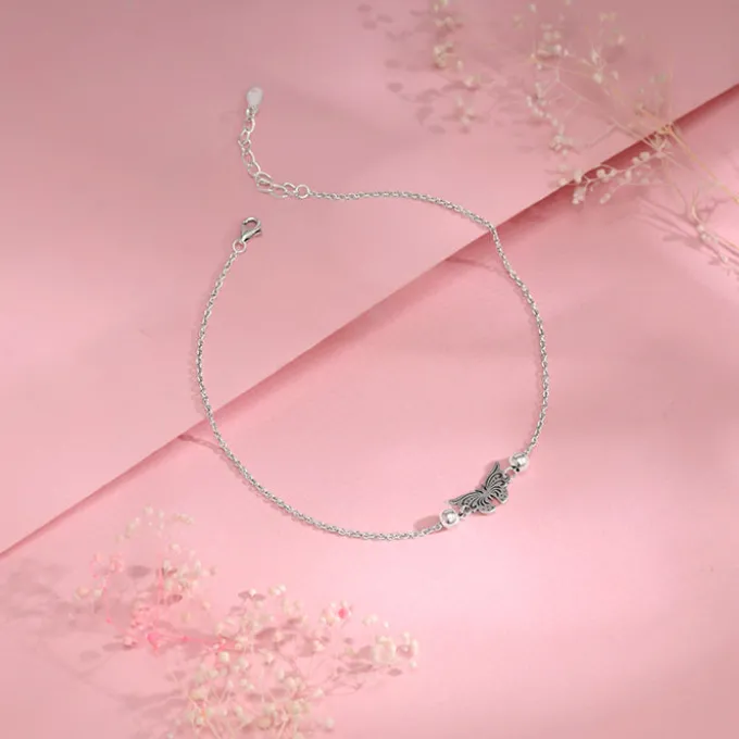Silver Gypsy Butterfly Anklet