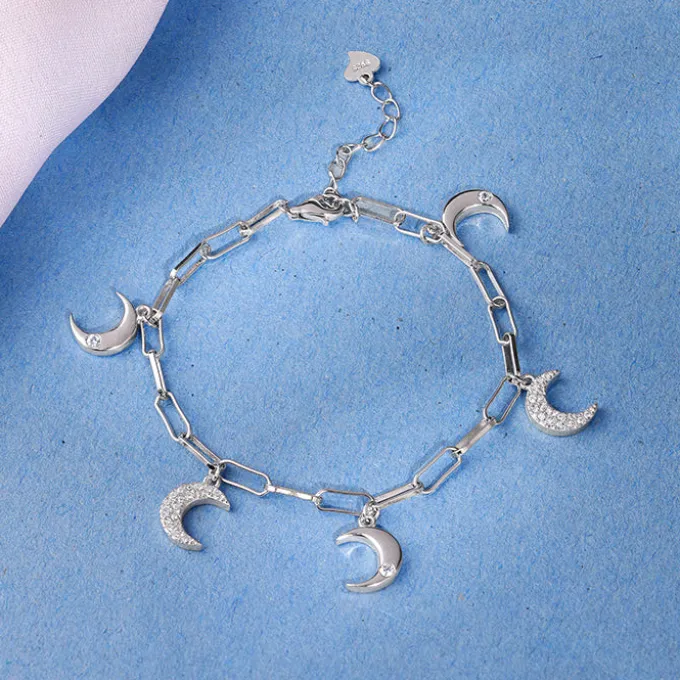 Silver Half Moon Bracelet