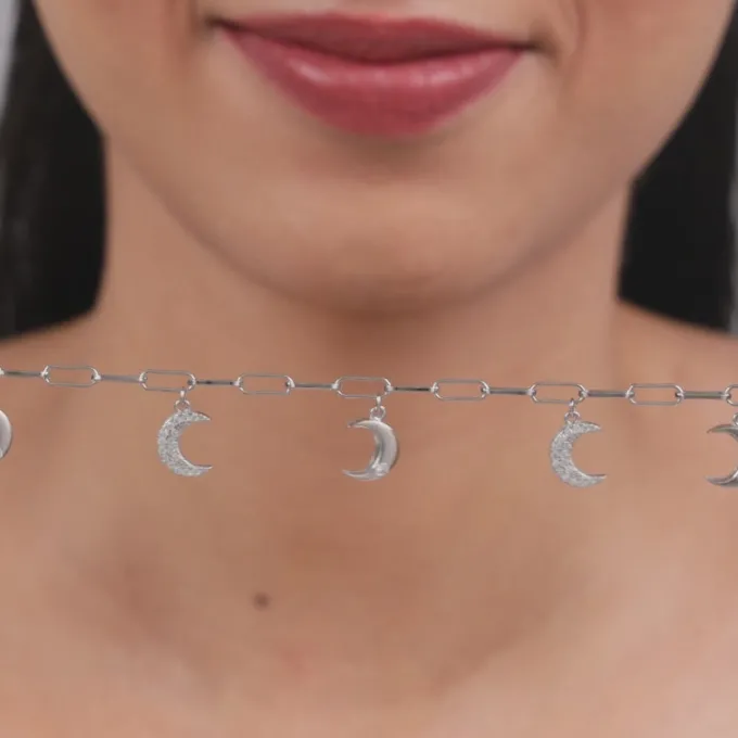 Silver Half Moon Bracelet