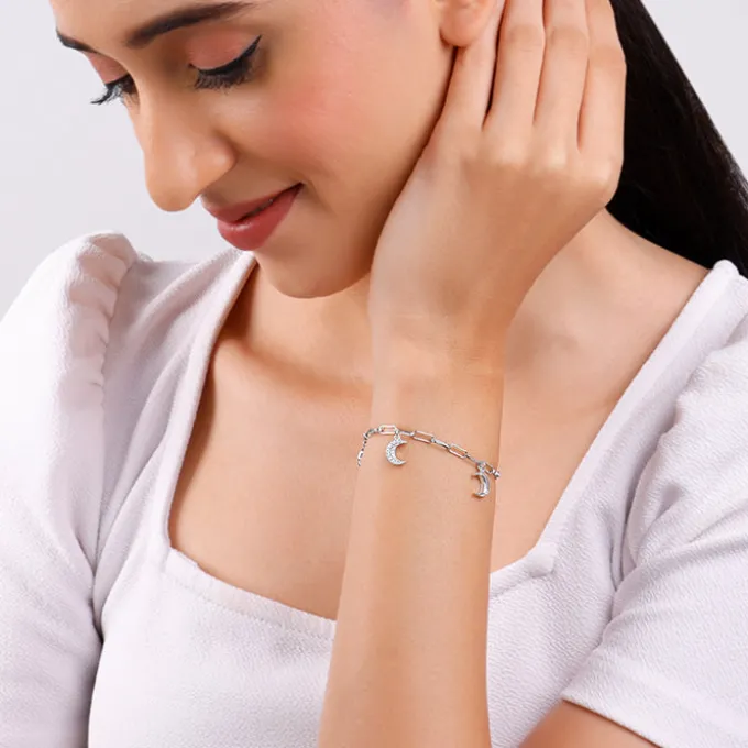 Silver Half Moon Bracelet