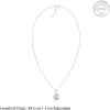 Silver Halo Blue Topaz Pendant With Link Chain