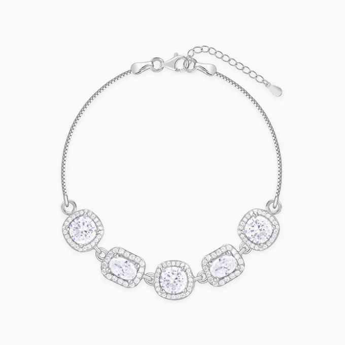 Silver Haloed Elegance Bracelet