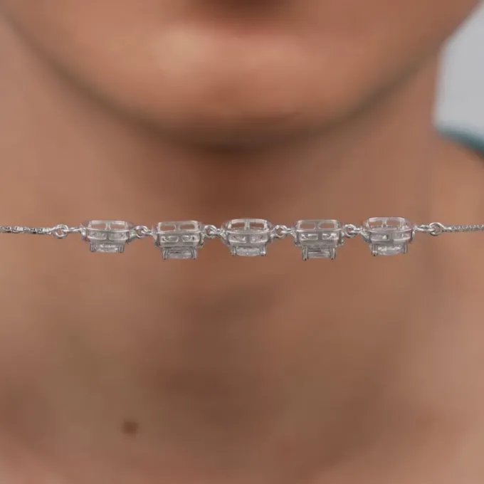 Silver Haloed Elegance Bracelet