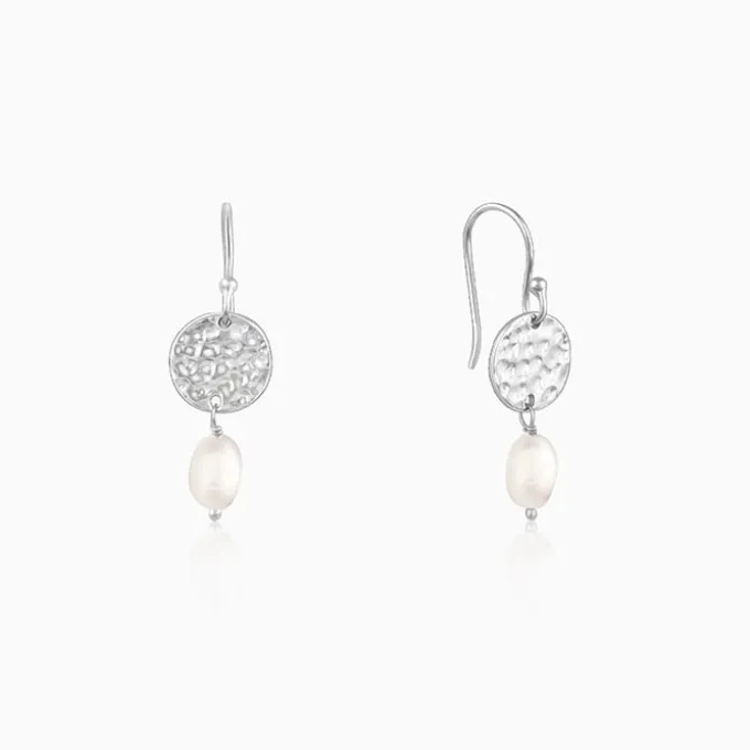 Silver Hammered Earrings