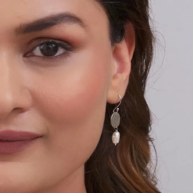 Silver Hammered Earrings