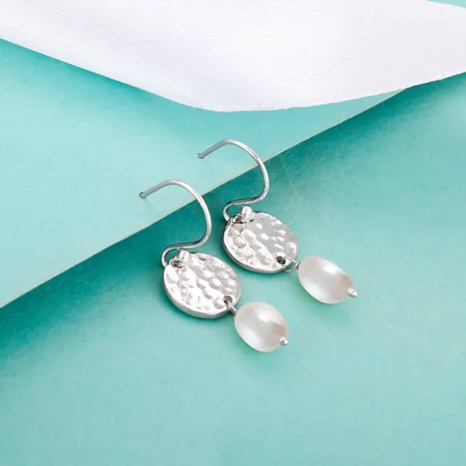Silver Hammered Earrings