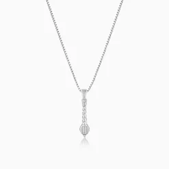 Silver Hanuman Gada Pendant with Box Chain For Him