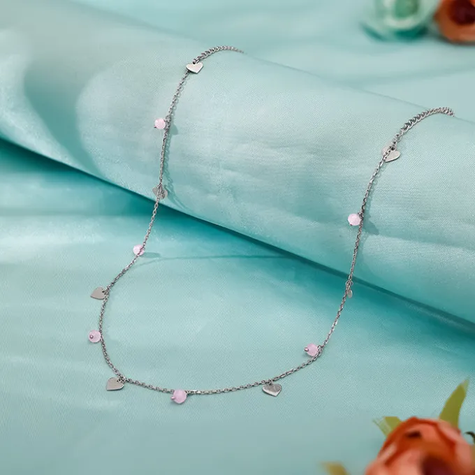 Silver Heart & Halo Necklace