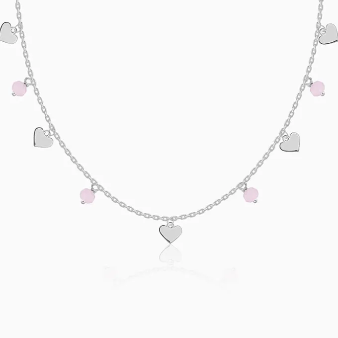 Silver Heart & Halo Necklace