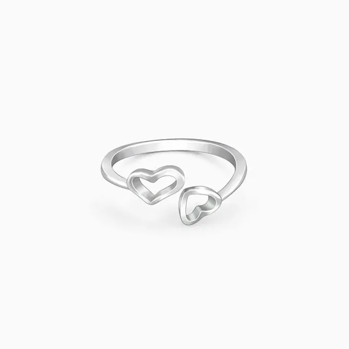 Silver Heart & Soul Ring
