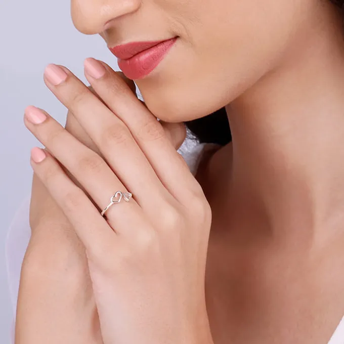 Silver Heart & Soul Ring